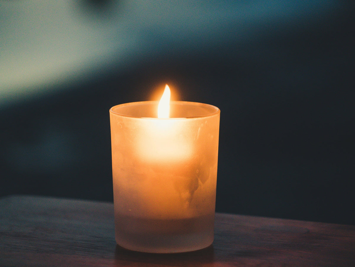 Handmade French scented candles in glass containers