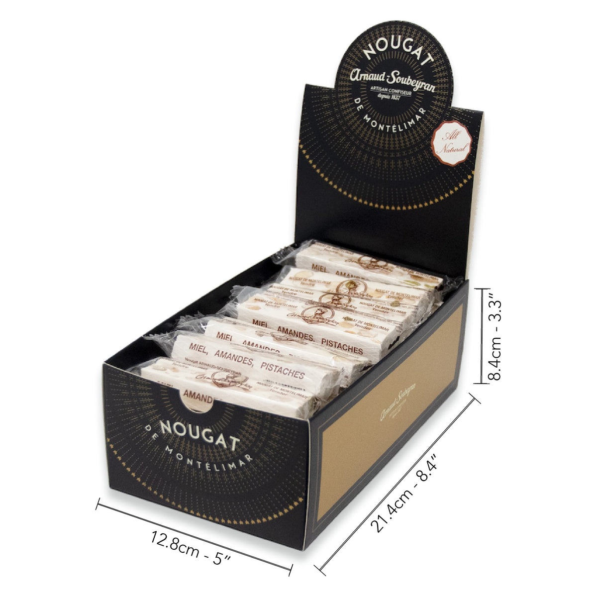 Soft Nougat Display Box by Arnaud Soubeyran, dimensions