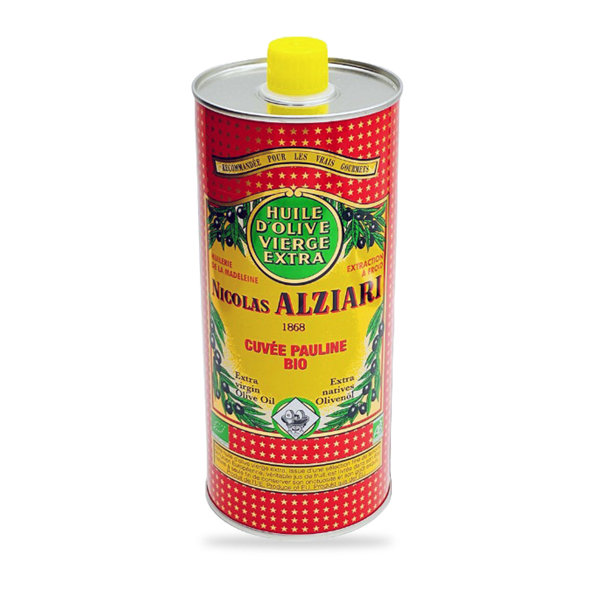 Nicolas Alziari Cuvée Pauline organic extra virgin olive oil, 1 L red tin