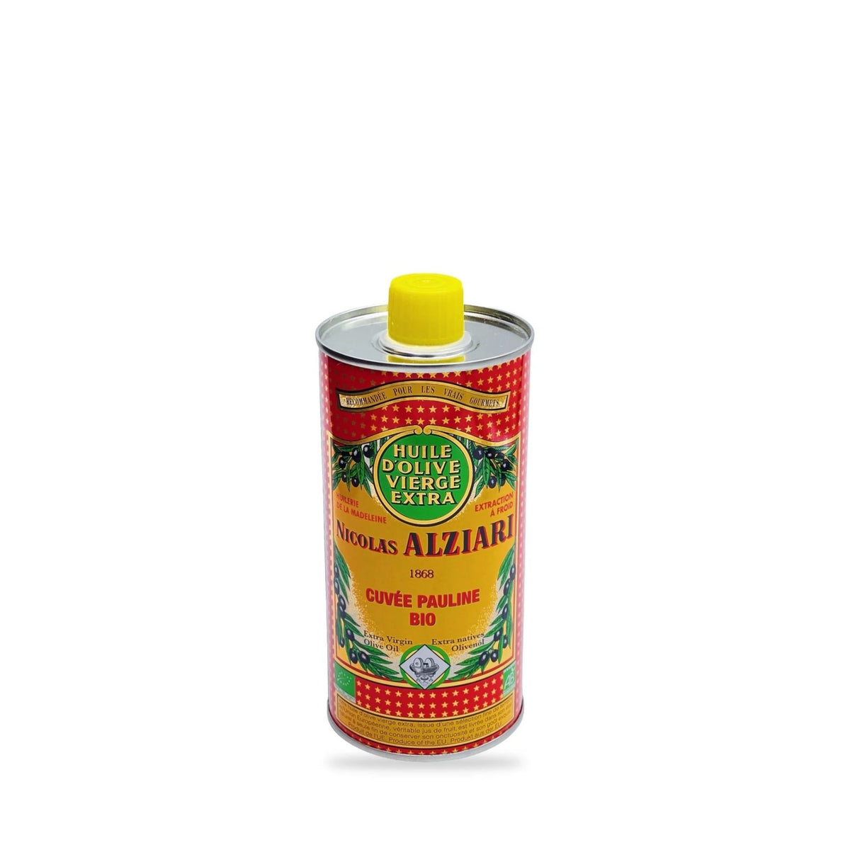 Nicolas Alziari Cuvée Pauline organic extra virgin olive oil, 500 ml red tin