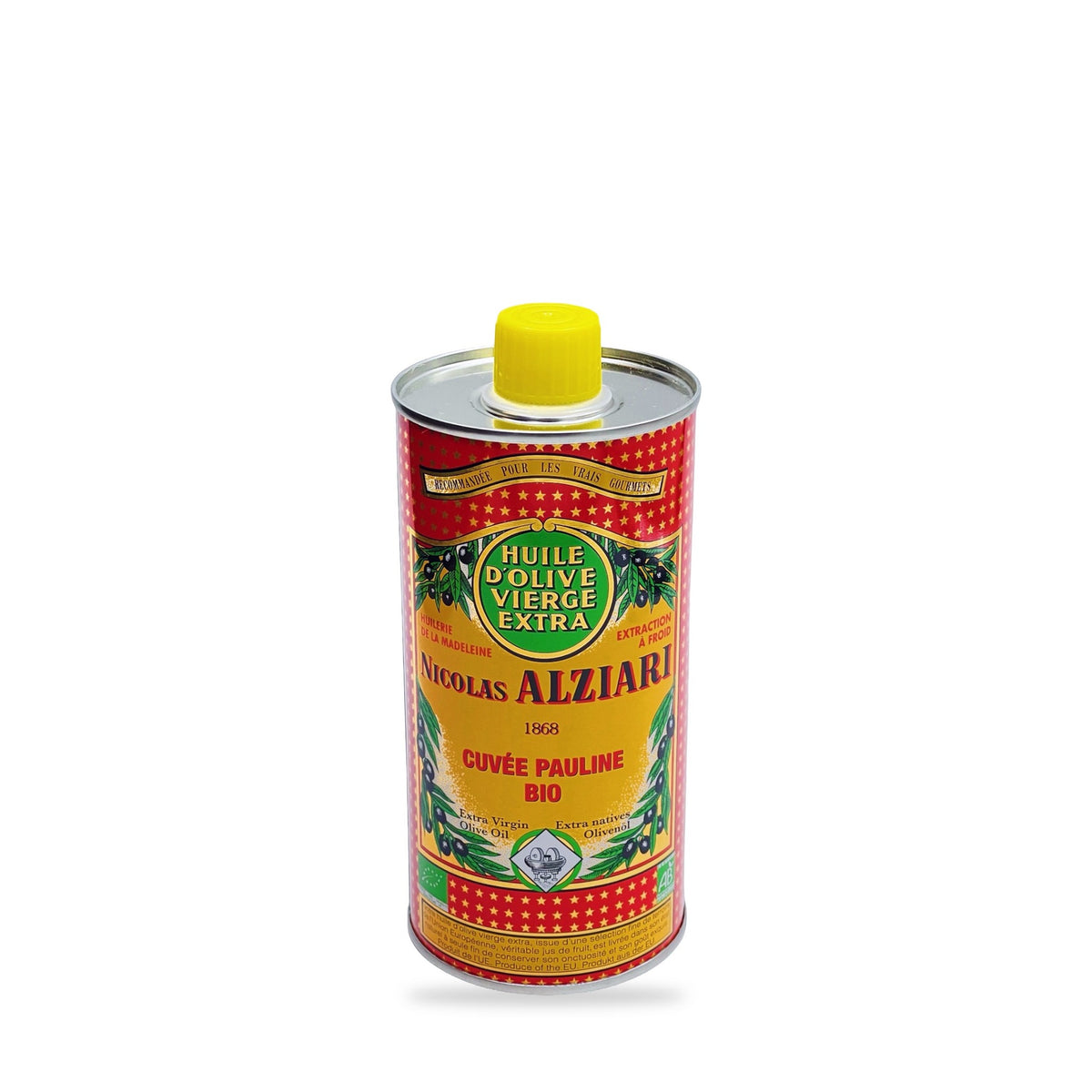 Nicolas Alziari Cuvée Pauline organic extra virgin olive oil, 500 ml red tin