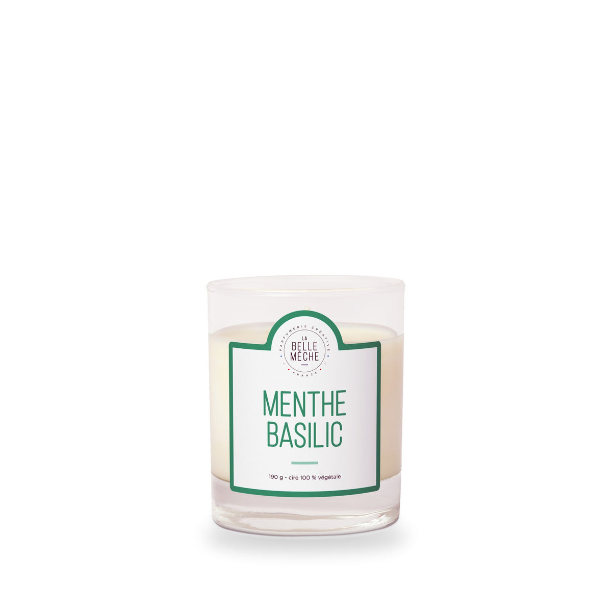 Bougie parfumée Menthe Basilic de La Belle Mèche, 190 g