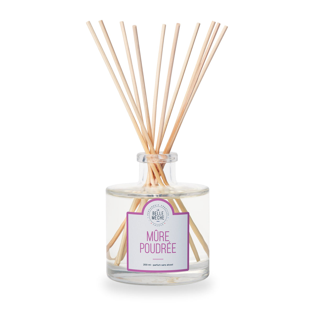 Blackberry Musk Reed Diffuser by La Belle Mèche, 200 ml glass jar