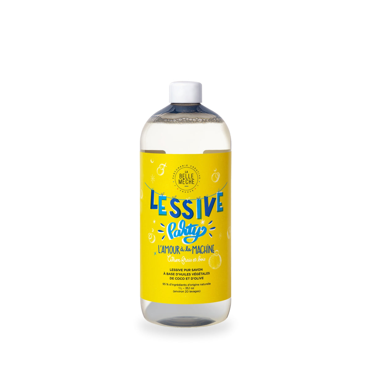 Lessive « Lessive Party » de La Belle Mèche, bidon réutilisable de 1 L