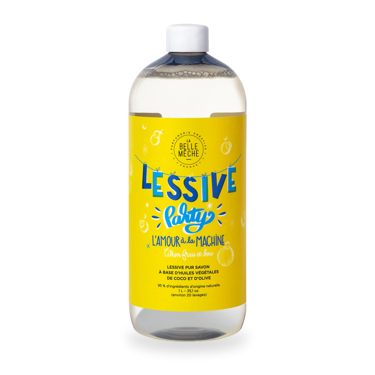 Lessive « Lessive Party » de La Belle Mèche, bidon réutilisable de 1 L