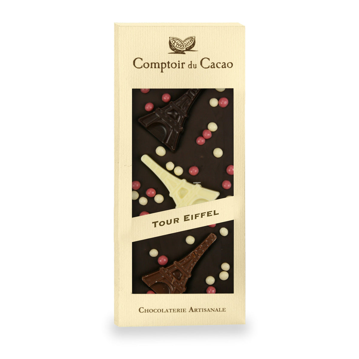 Tablette de chocolat noir Tour Eiffel du Comptoir du Cacao, 90 g