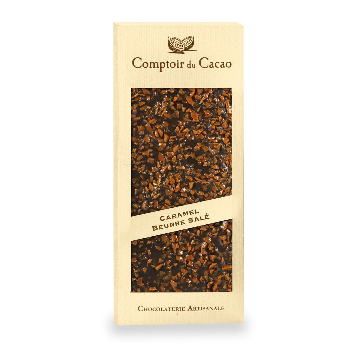 Tablette de chocolat au caramel au beurre salé de Comptoir du Cacao, 90 g