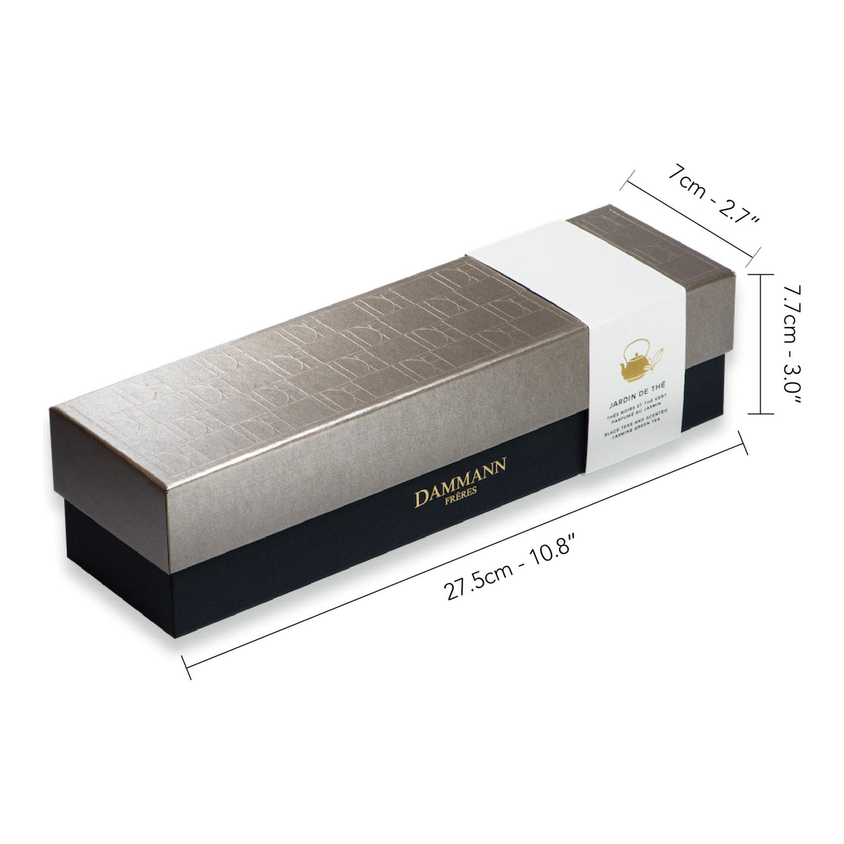 Coffret Jardin de Thé Dammann Frères, dimensions
