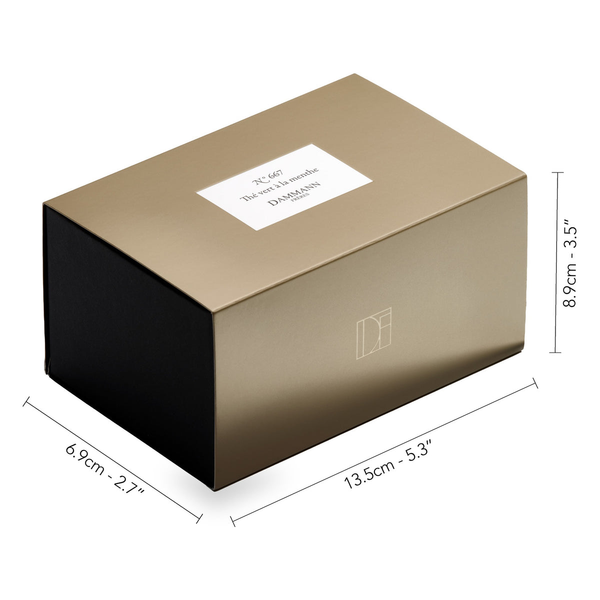 Coffret Mint Green N°667 Dammann Frères, dimensions