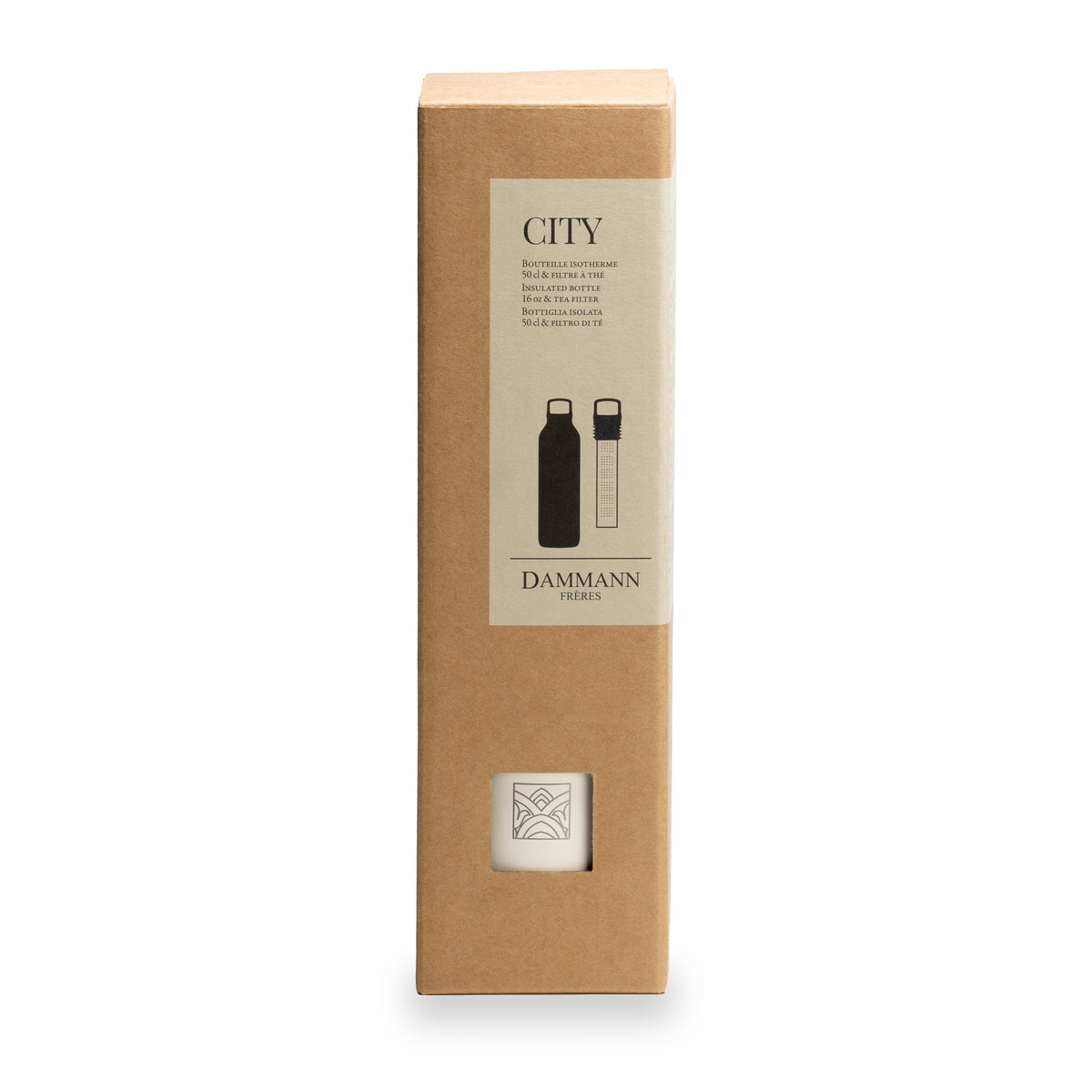 Bouteille isotherme City blanche de Dammann Frères, deuxième vue