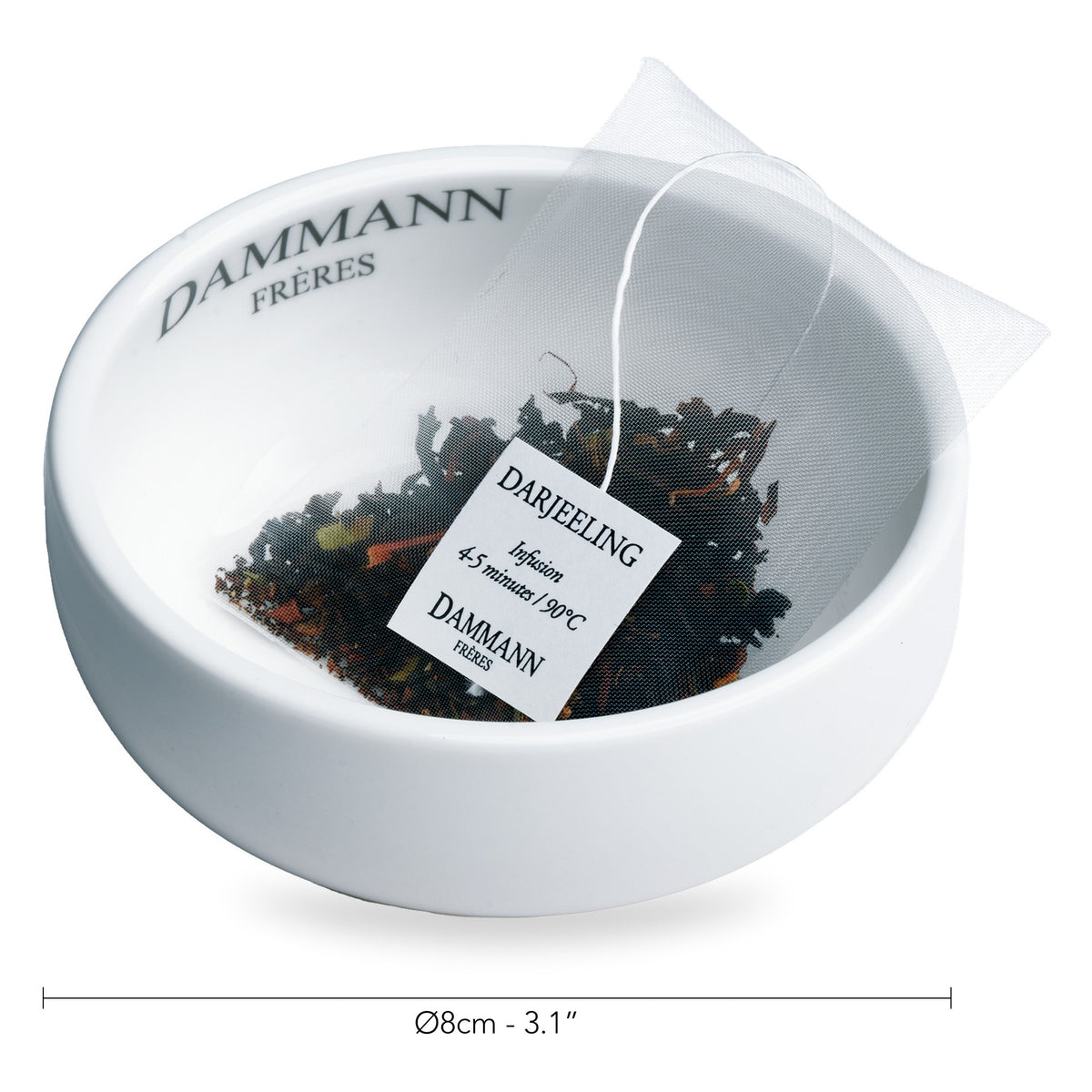 Tea Bag Dish by Dammann Frères, dimensions