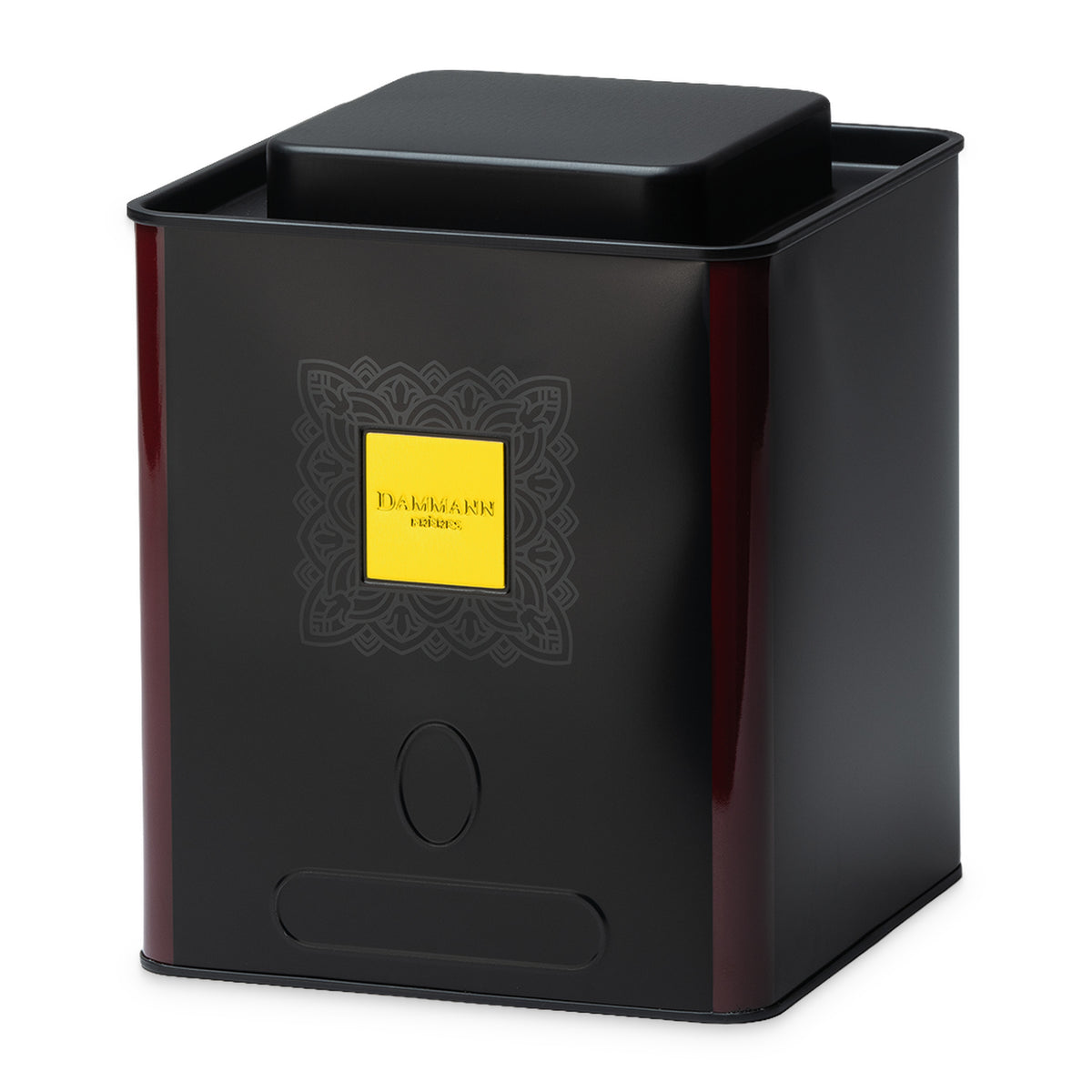Black Empty Canister by Dammann Frères, 1kg service canister