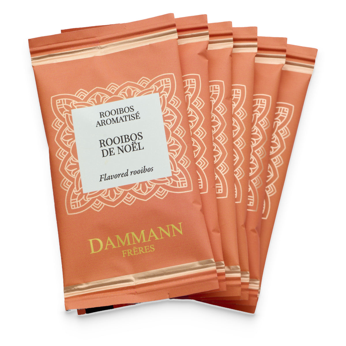Rooibos de Noël de Dammann Frères, 6 sachets emballés individuellement