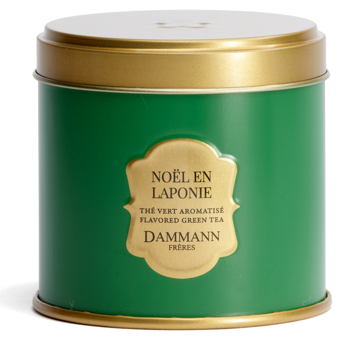 Noël en Laponie by Dammann Frères, evergreen and gold tin