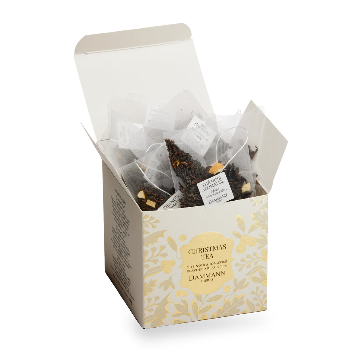 Christmas Tea by Dammann Frères, open box of Cristal tea bags