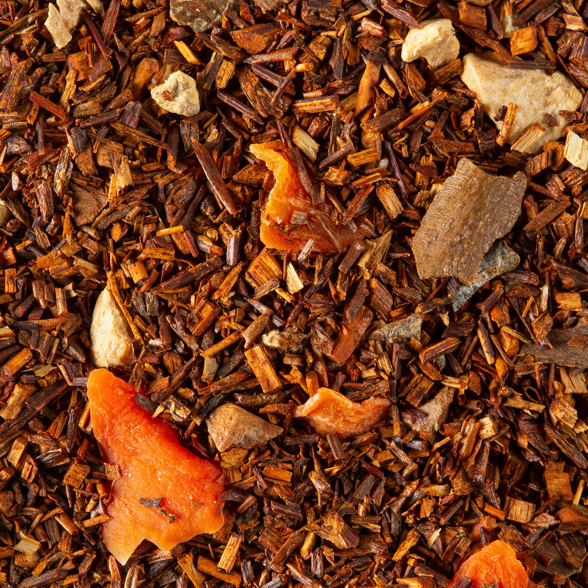 Close-up of Rooibos Carrot Cake loose rooibos by Dammann Frères