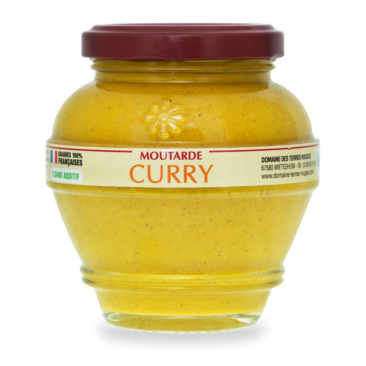 Curry Mustard by Domaine des Terres Rouges, 200 g glass jar