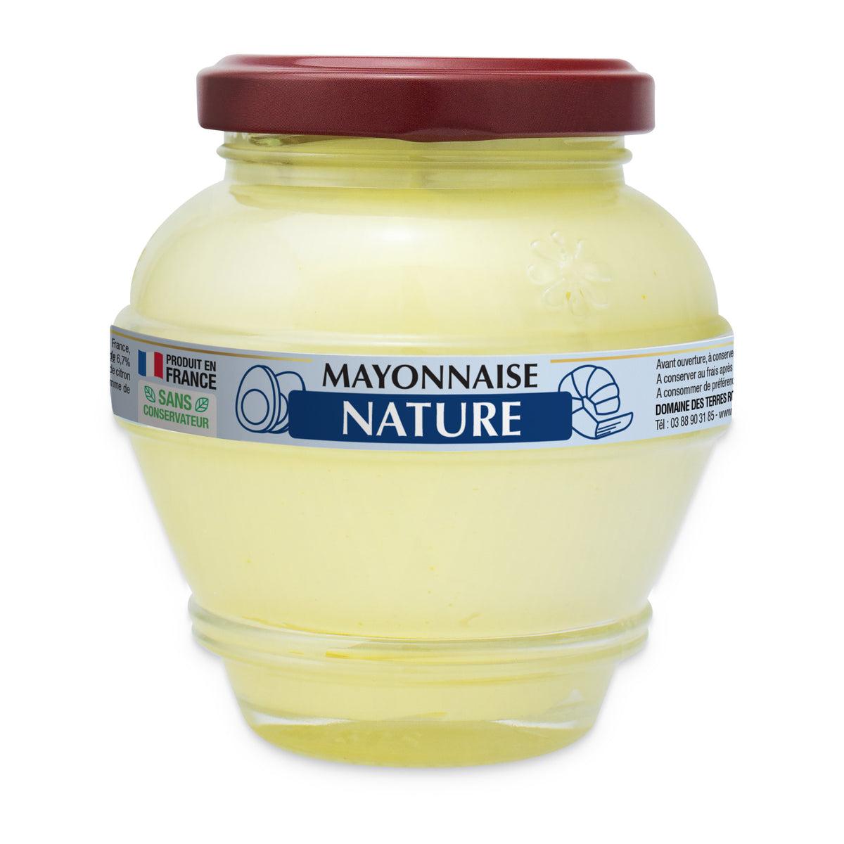 Plain Mayonnaise by Domaine des Terres Rouges, 180 g glass jar