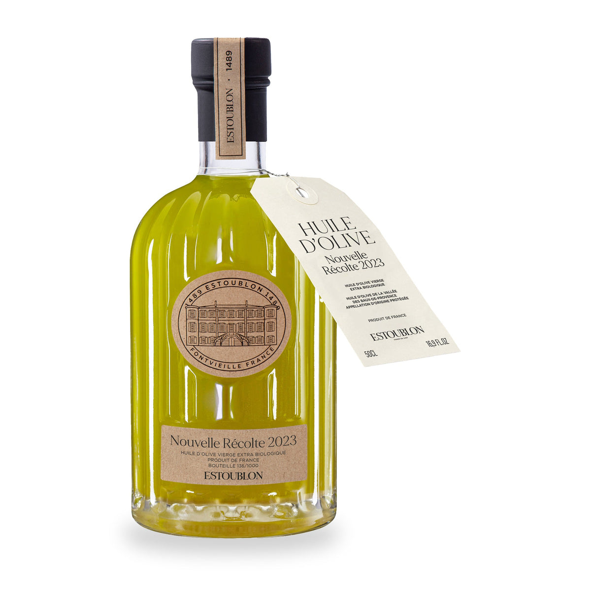 Huile d’olive Nouvelle Récolte 2025 d’Estoublon, dans sa bouteille en verre