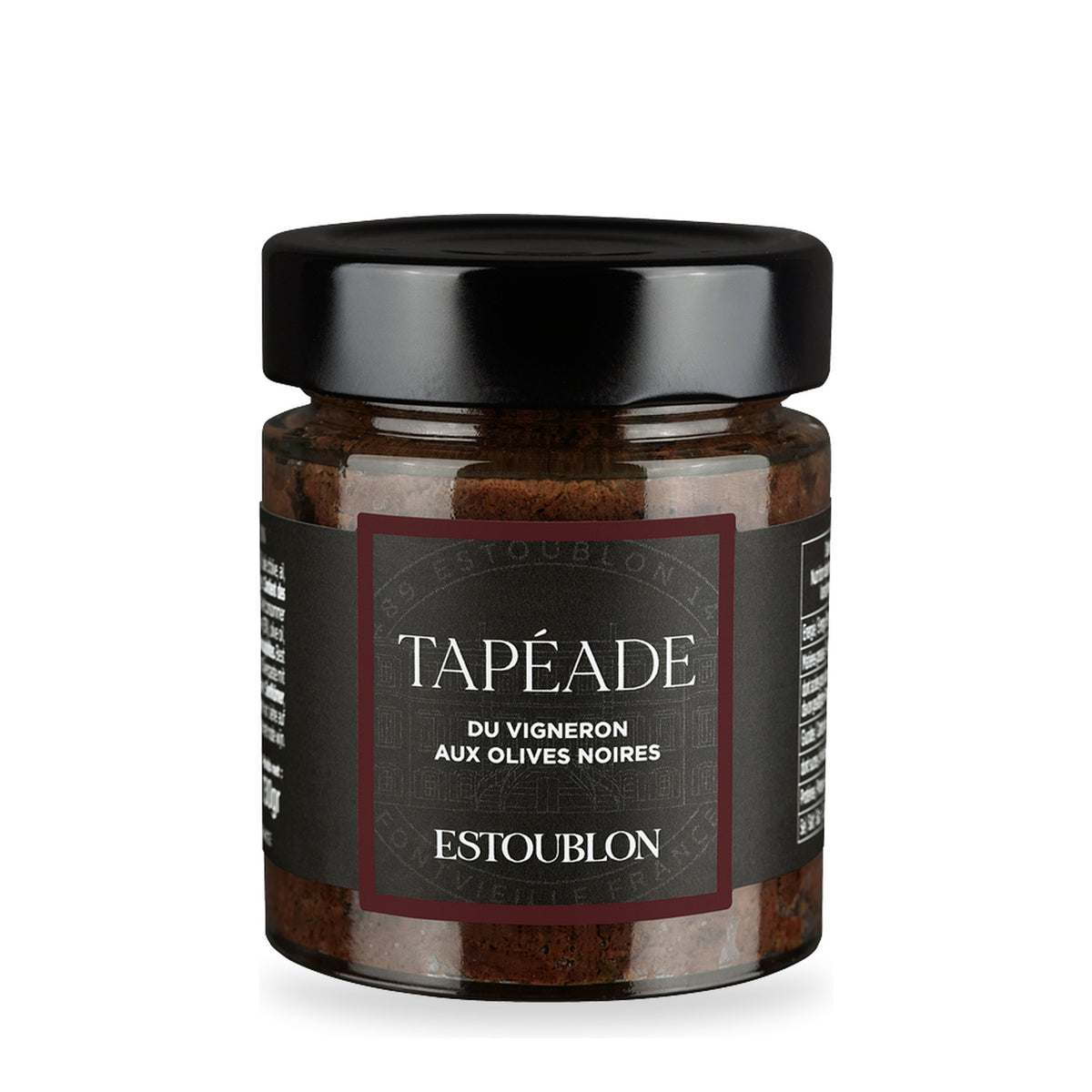 Black Olive Paste with Red Wine by Estoublon, 130 g glass jar