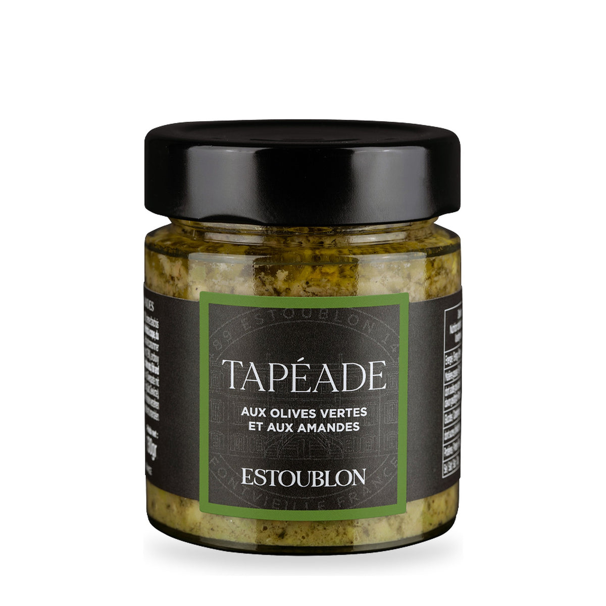 Green Olive Paste with Almonds by Estoublon, 130 g glass jar