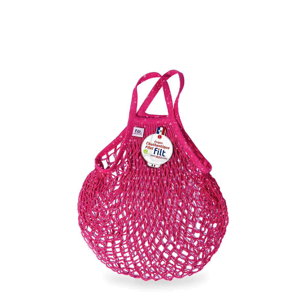 Raspberry Glitter Net Bag by Filt 1860 — Small