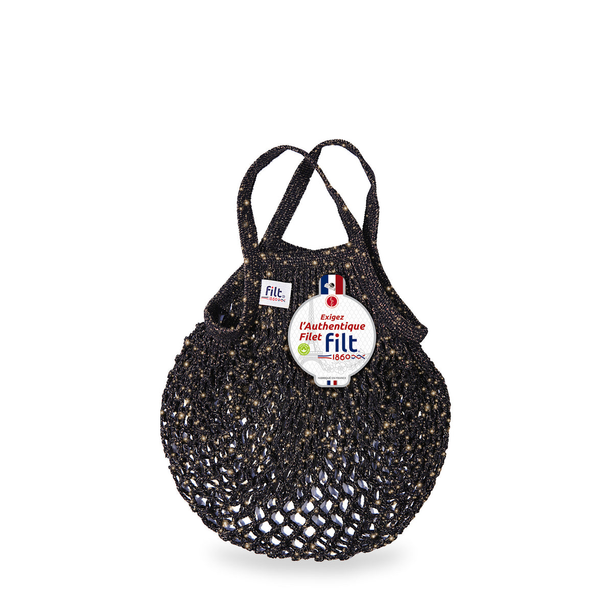 Black & Gold Net Bag by Filt 1860 — Small