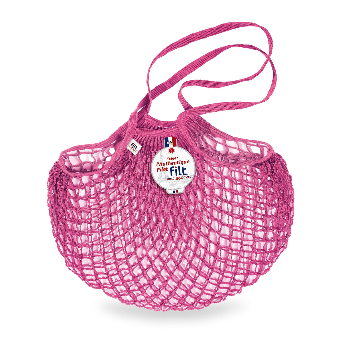 Pink Sorbet Net Bag by Filt 1860 — Long Handles