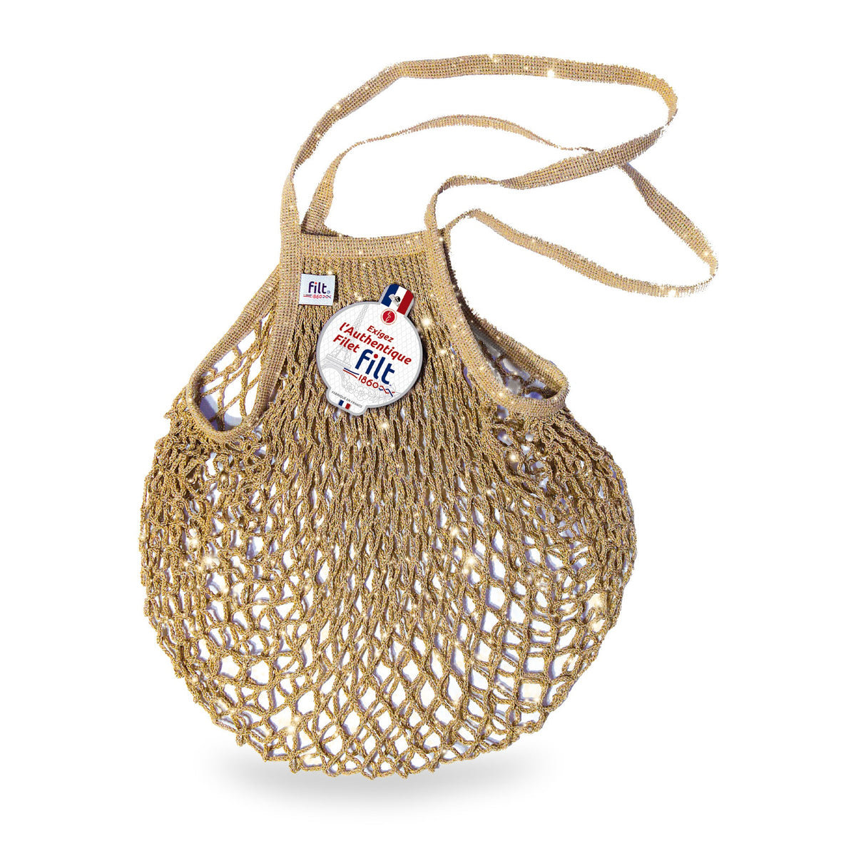Gold Net Bag Long Handles