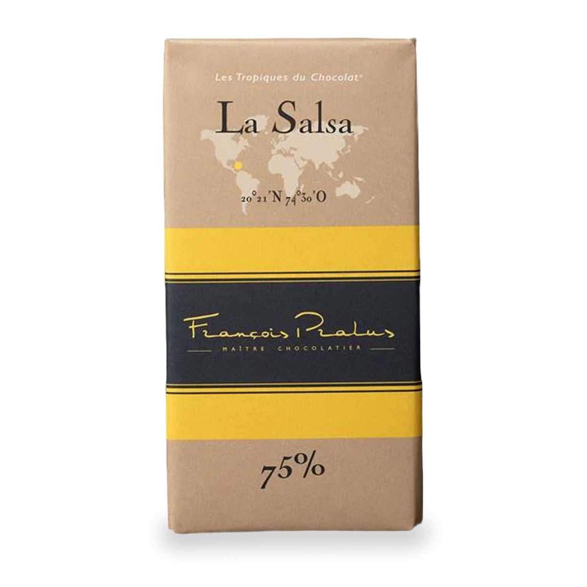 La Salsa 75% Dark Chocolate Bar by François Pralus, 100 g