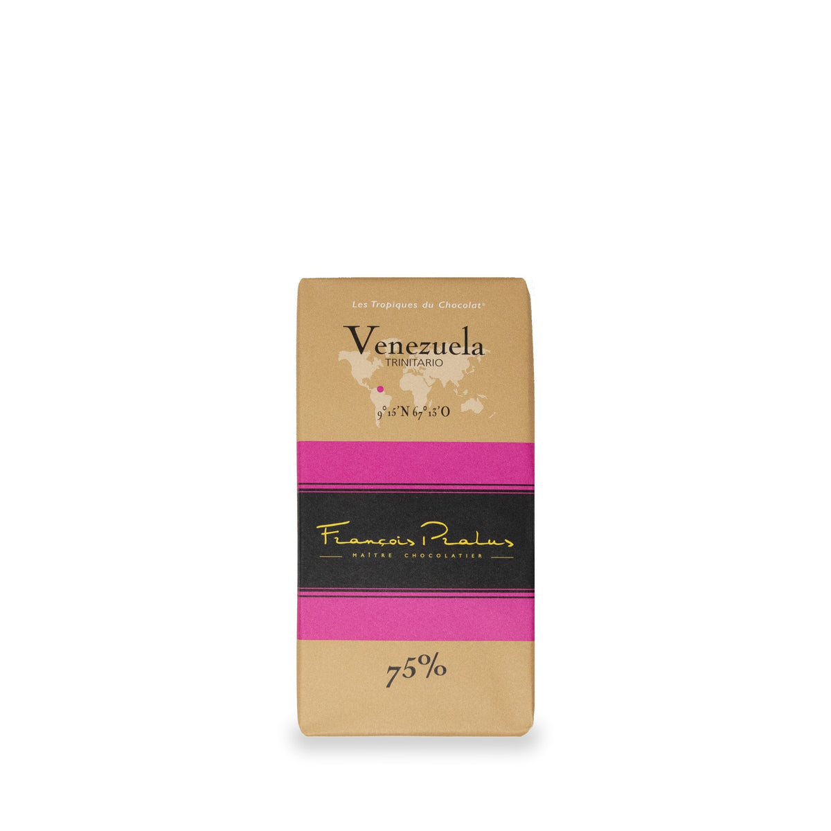 Venezuela 75% Dark Chocolate Bar by François Pralus, 100 g