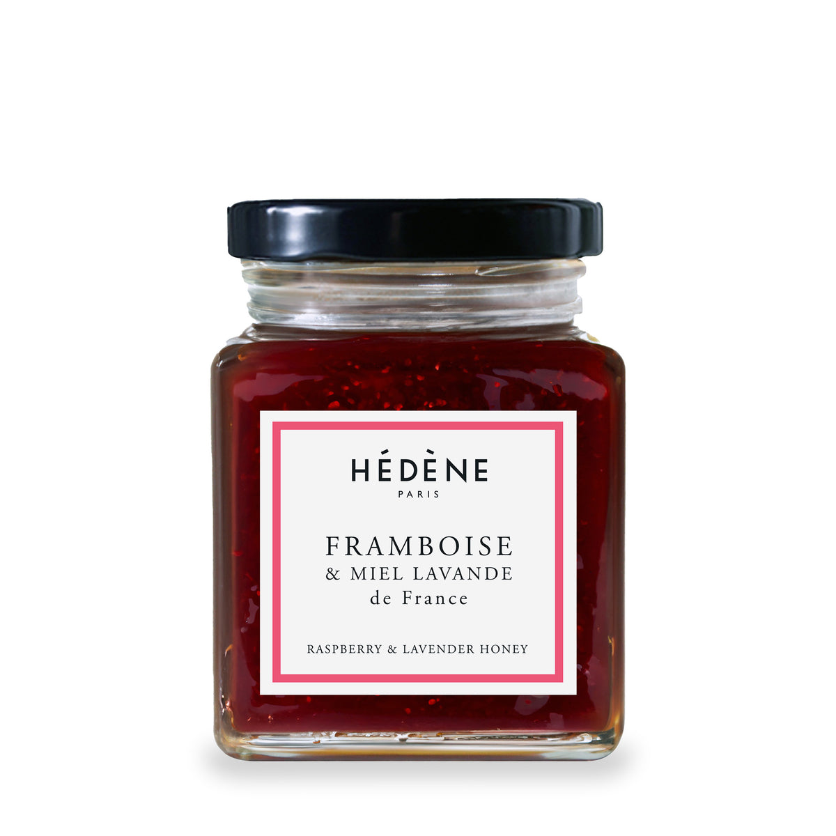 Confiture de framboises au miel de lavande Hédène, pot en verre de 220 g