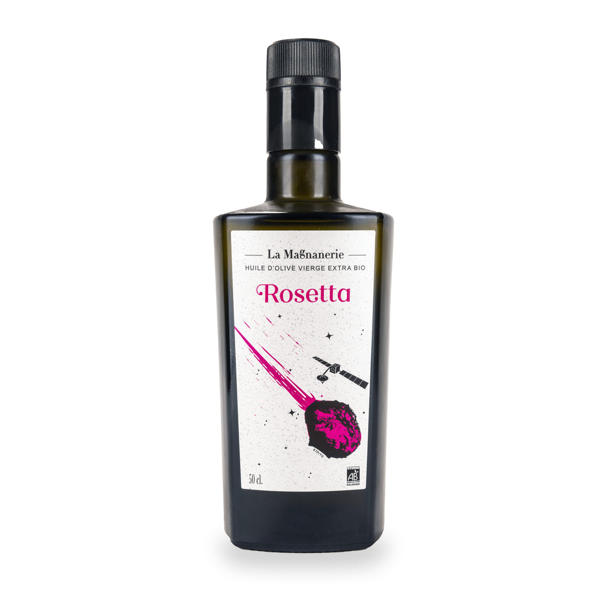 Huile d’olive Rosetta de La Magnanerie dans sa bouteille en verre