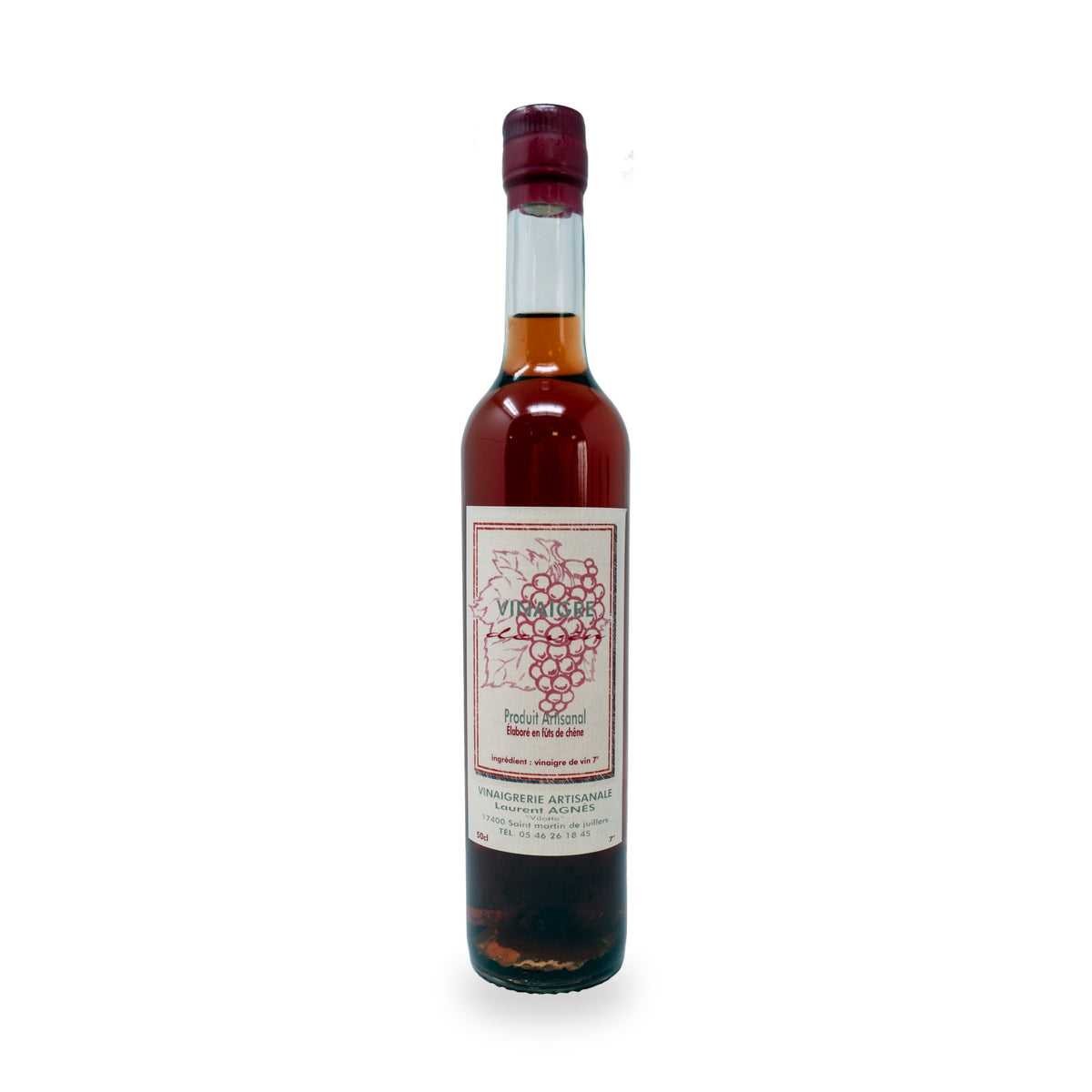 Red Wine Vinegar by Laurent Agnès, 500 ml glass bottle