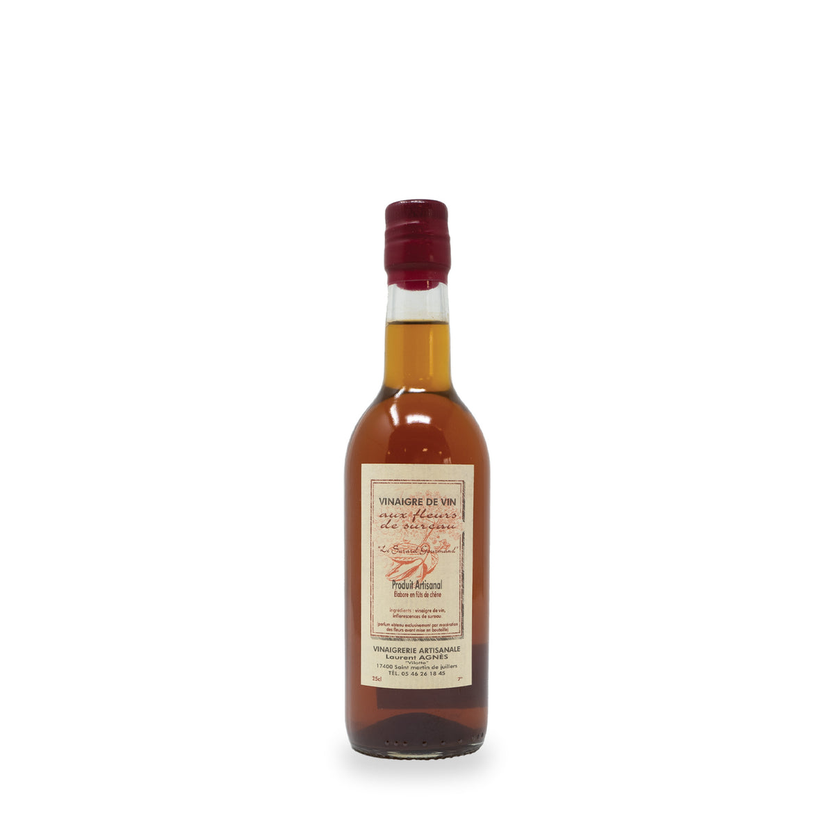 Elderflower Vinegar by Laurent Agnès, 250 ml glass bottle