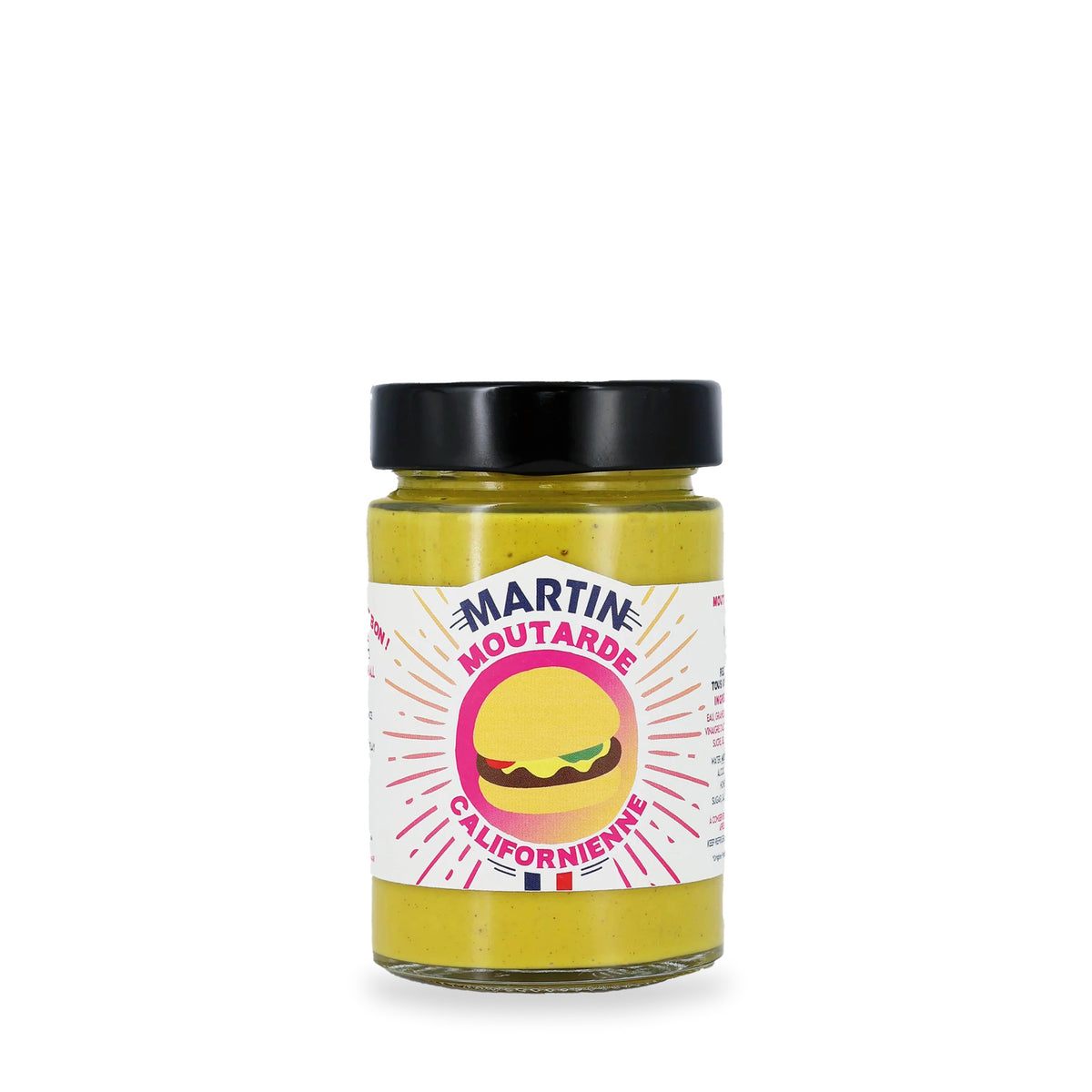 Moutarde californienne de Sauce Martin, pot en verre de 200 g