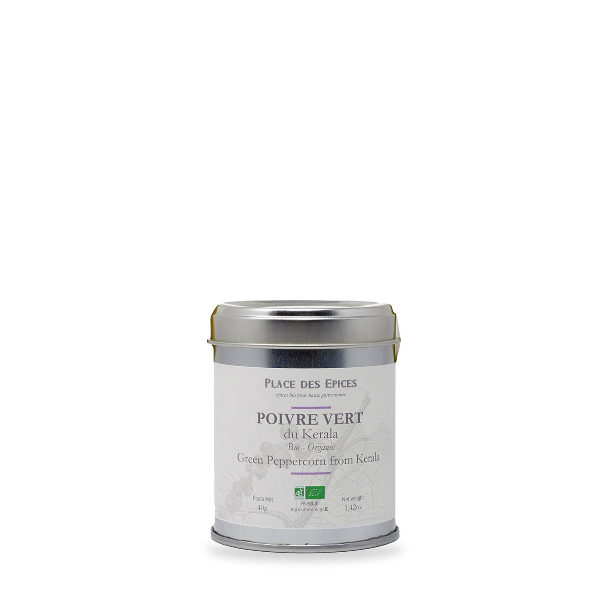 Green Peppercorn Kerala by Place des Épices, 50 g tin