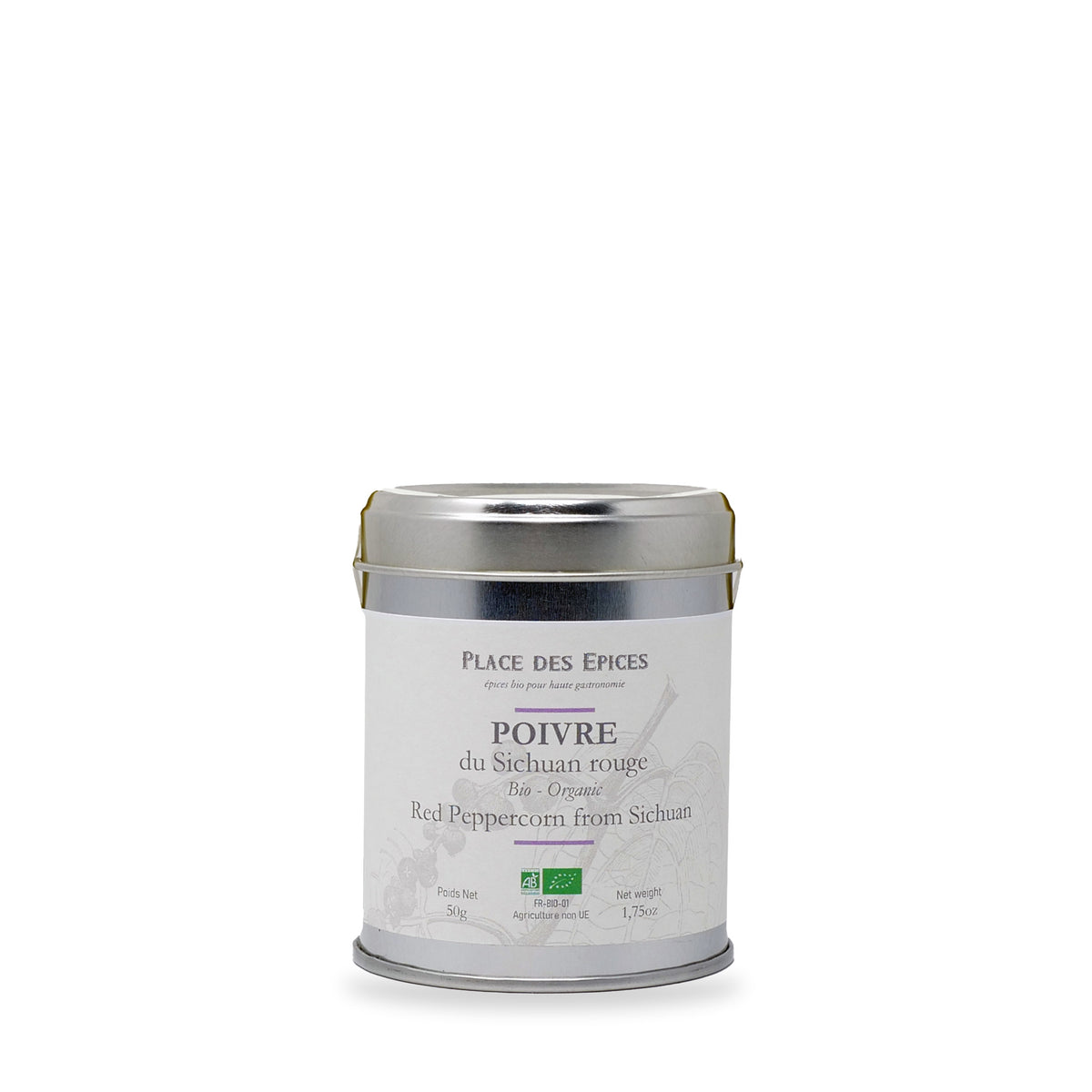 Poivre rouge du Sichuan Place des Épices, boîte métal de 50 g