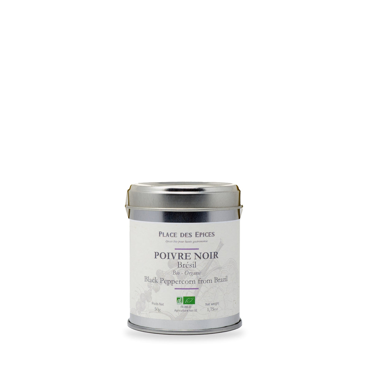 Black Peppercorn Brazil by Place des Épices, 50 g tin