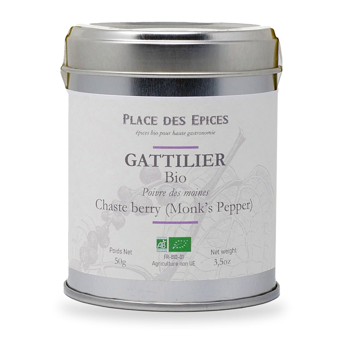 Chaste Berry Monk's Pepper by Place des Épices, 50 g tin