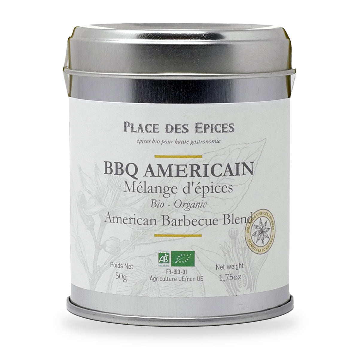 Mélange barbecue américain Place des Épices, boîte métal de 50 g