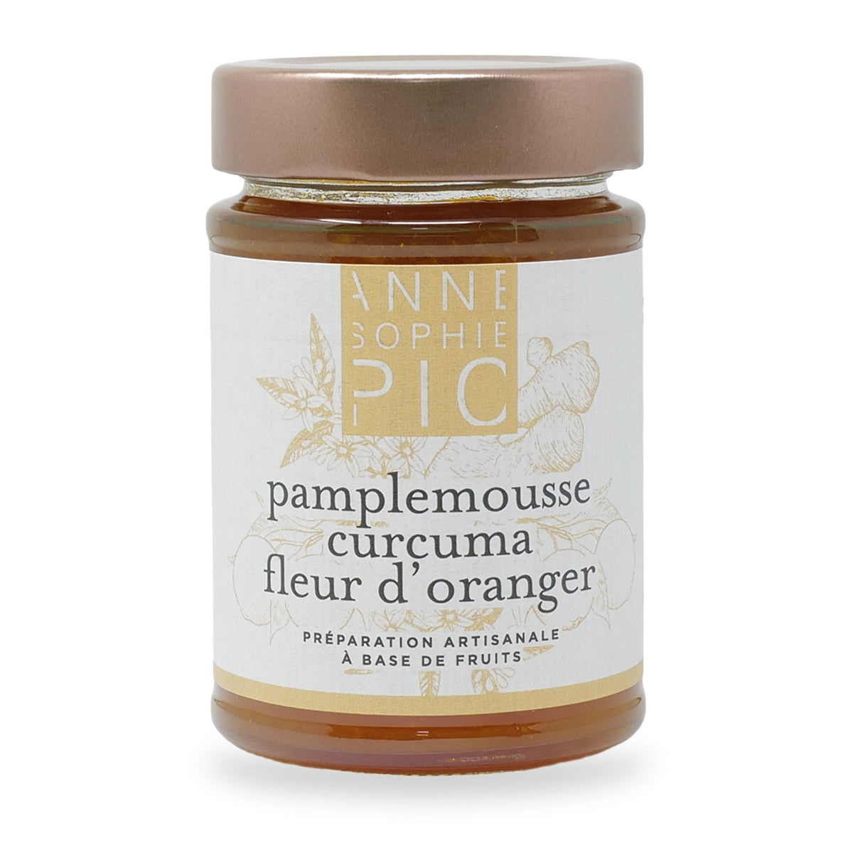 Confiture pamplemousse, curcuma et fleur d’oranger Anne-Sophie Pic, pot en verre de 210 g