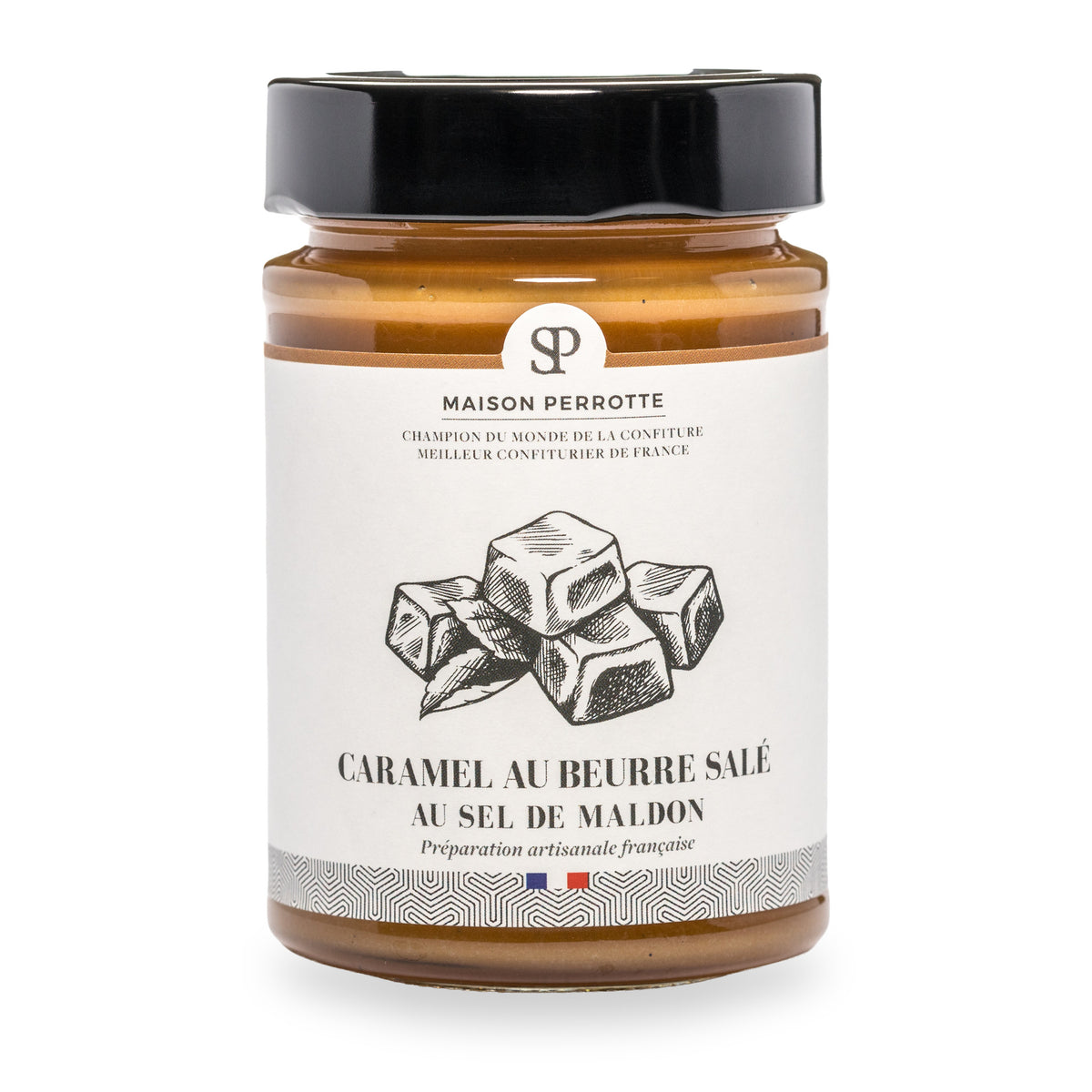 Salted Butter Caramel Spread by Maison Perrotte, glass jar