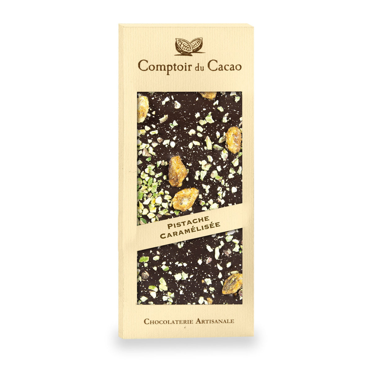 Pistachio Chocolate Bar by Comptoir du Cacao