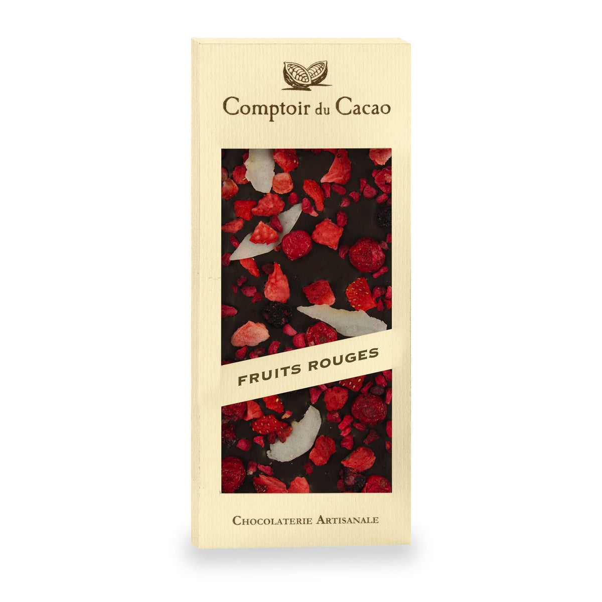 Berries & Coconut Dark Chocolate Bar by Comptoir du Cacao