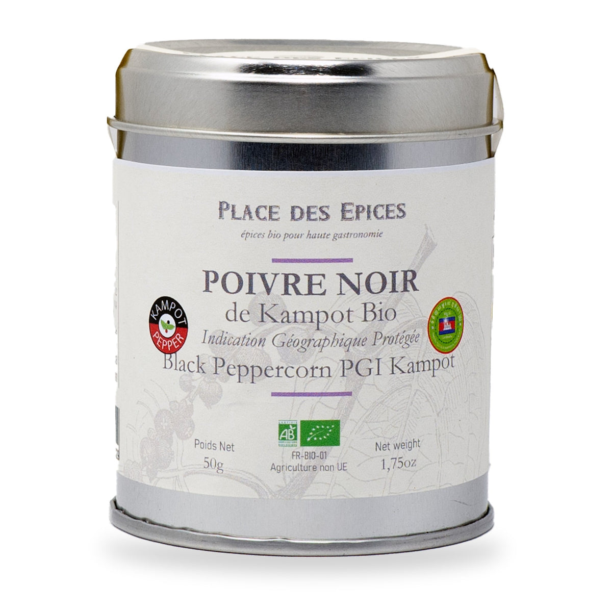 Black Peppercorn PGI Kampot by Place des Épices
