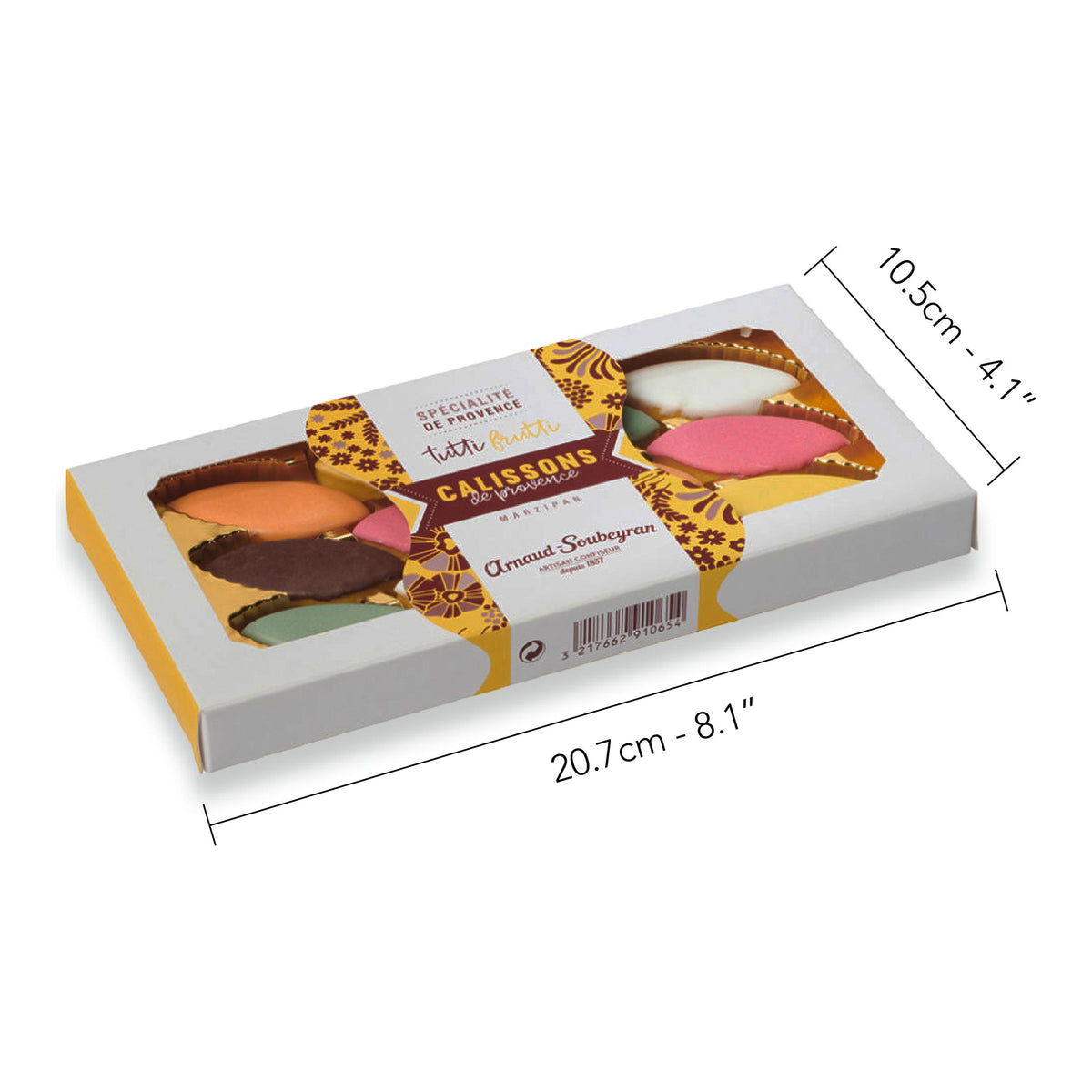 Tutti-Frutti Calissons by Arnaud Soubeyran, dimensions