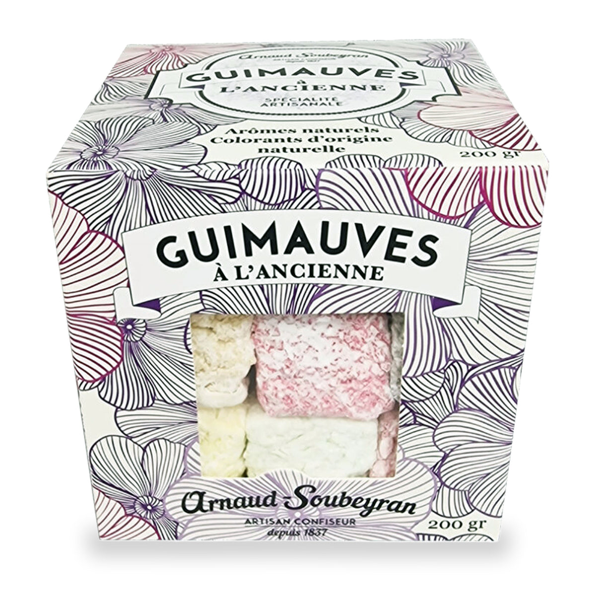 Guimauves à l’ancienne d’Arnaud Soubeyran, boîte à fenêtre de 200 g