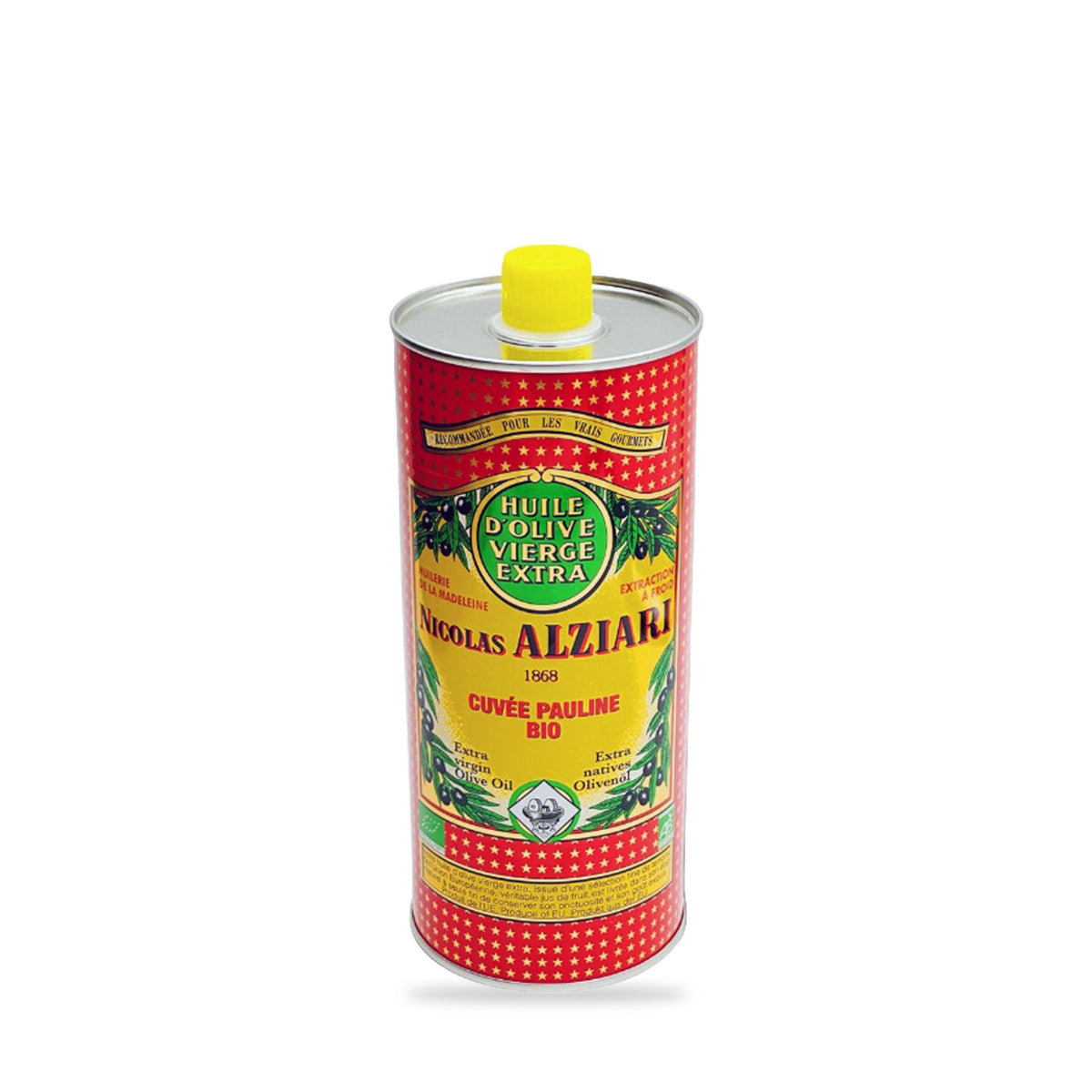 Nicolas Alziari Cuvée Pauline organic extra virgin olive oil, 1 L red tin