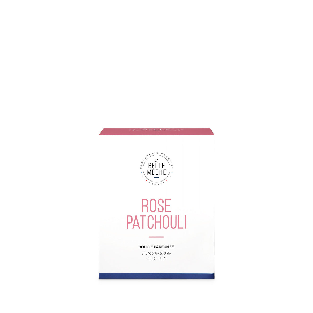 Bougie parfumée Rose Patchouli de La Belle Mèche, 190 g, coffret